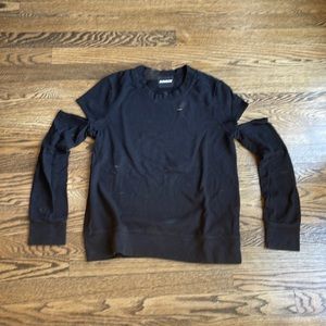 Black Monrow sweatshirt.. Small. Open slit on sleeve